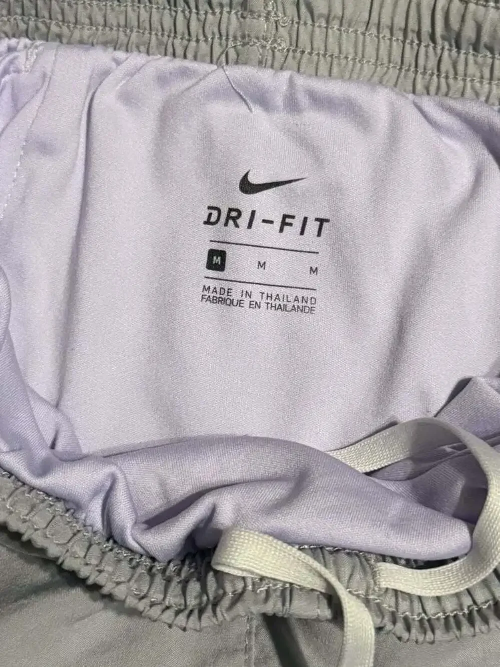Nike Women's Medium Dri-Fit Tempo Running Shorts Grey and Lavender